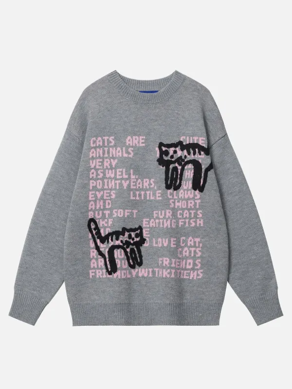 Aelfric Eden Cat Towel Embroidery Sweater sold by Aelfric Eden