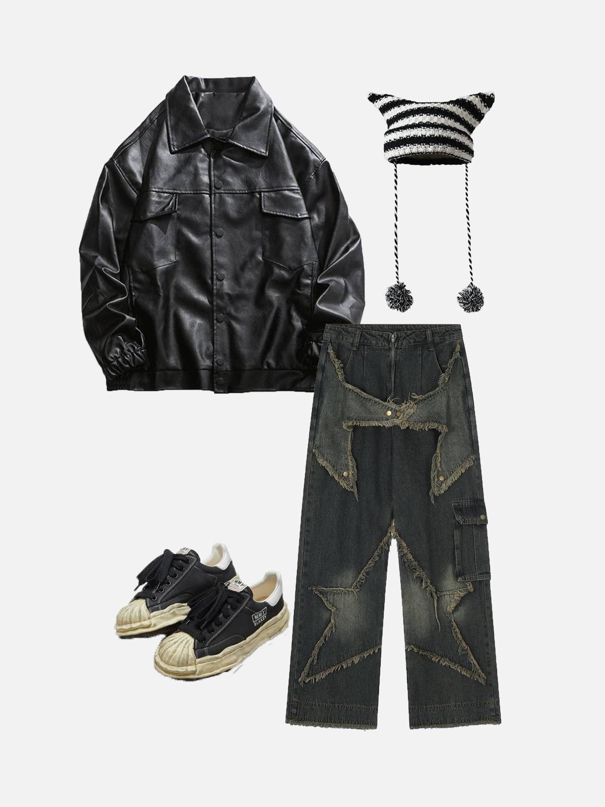 Aelfric Eden Solid Color Lapel PU Jacket sold by Aelfric Eden product image thumbnail 4