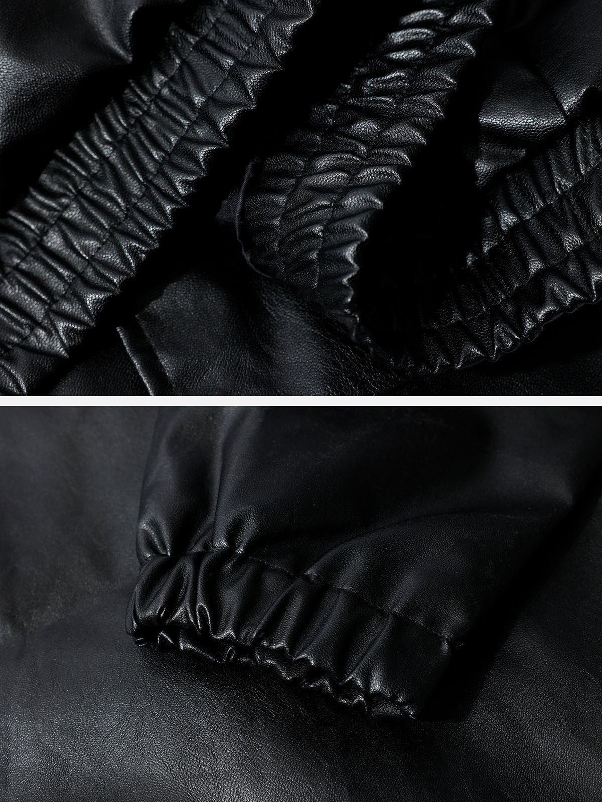 Aelfric Eden Solid Color Lapel PU Jacket sold by Aelfric Eden product image thumbnail 5