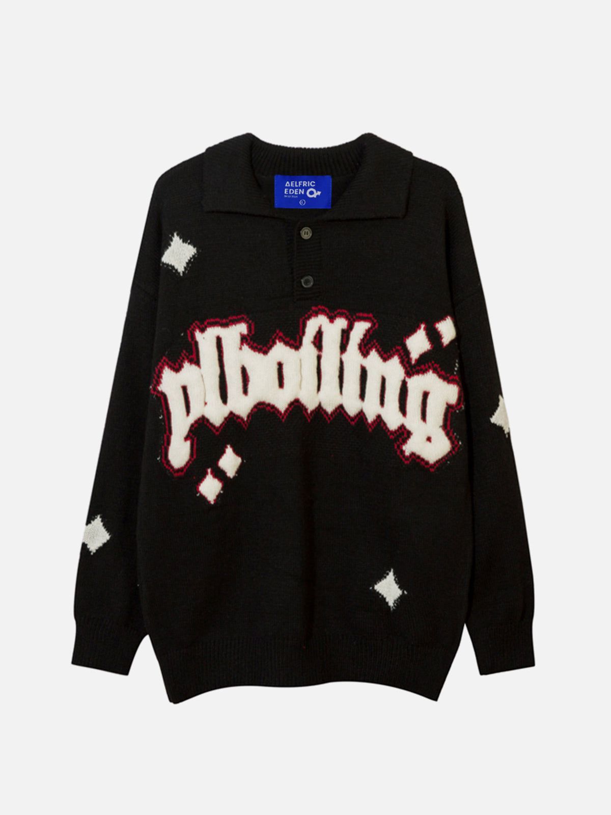 Aelfric Eden Jacquard Gothic Letter Sweater sold by Aelfric Eden