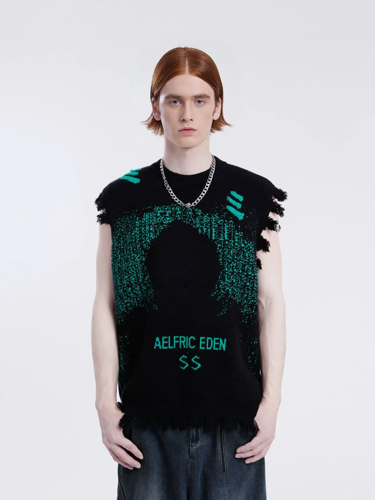 Aelfric Eden Cyberpunk Dot Matrix Sweater Vest sold by Aelfric Eden product image thumbnail 2