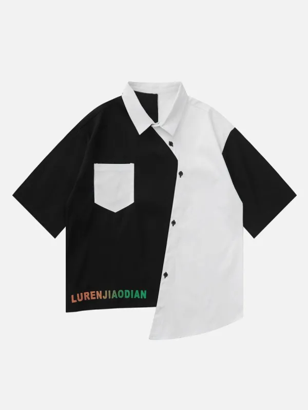 Aelfric Eden Irregular Hem Stitching Short Sleeve Shirts sold by Aelfric Eden