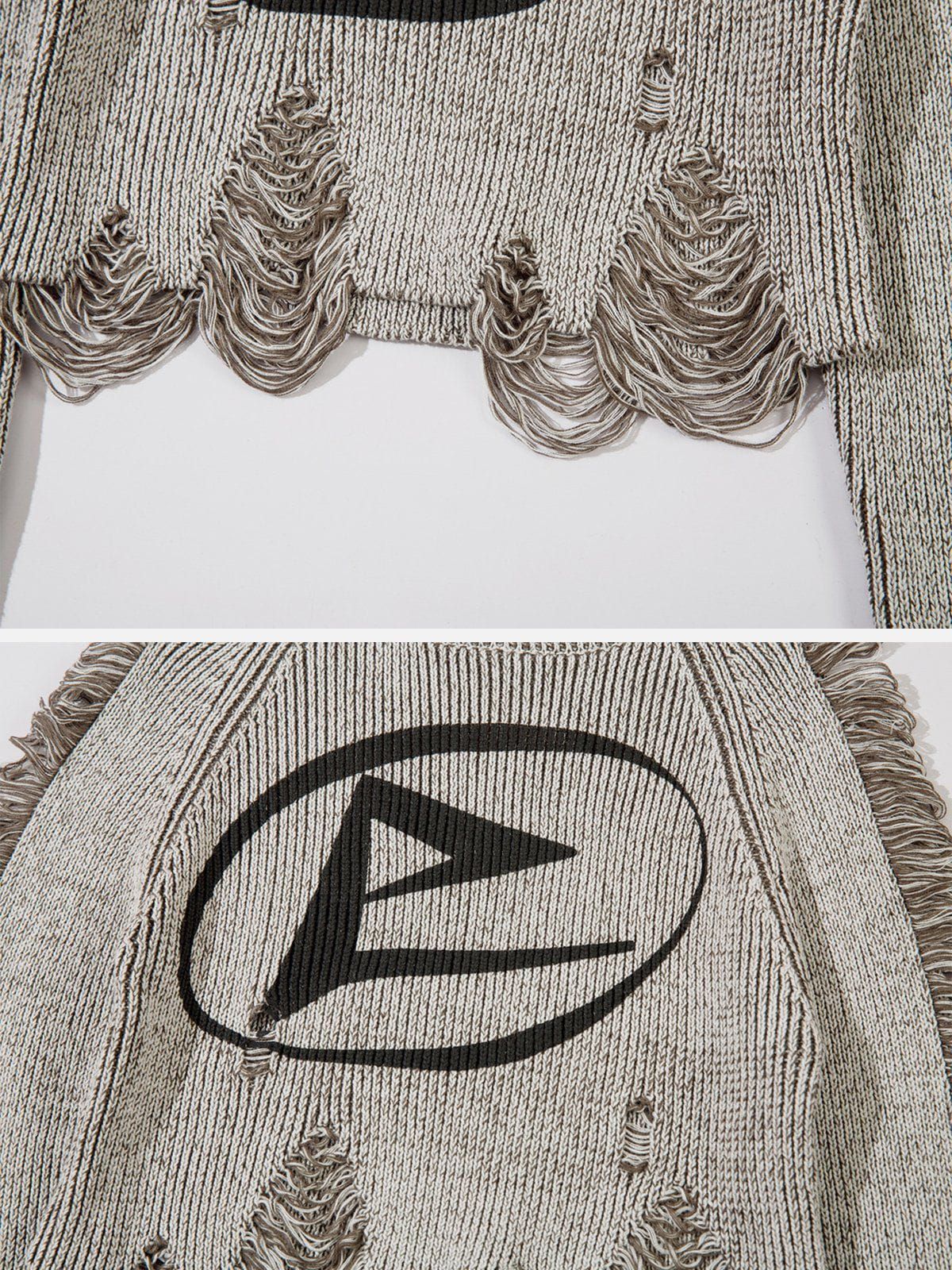 Washed Distressed Fringe Sweater sold by Aelfric Eden product image thumbnail 3