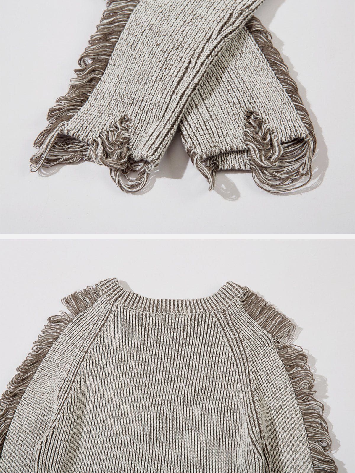 Washed Distressed Fringe Sweater sold by Aelfric Eden product image thumbnail 4
