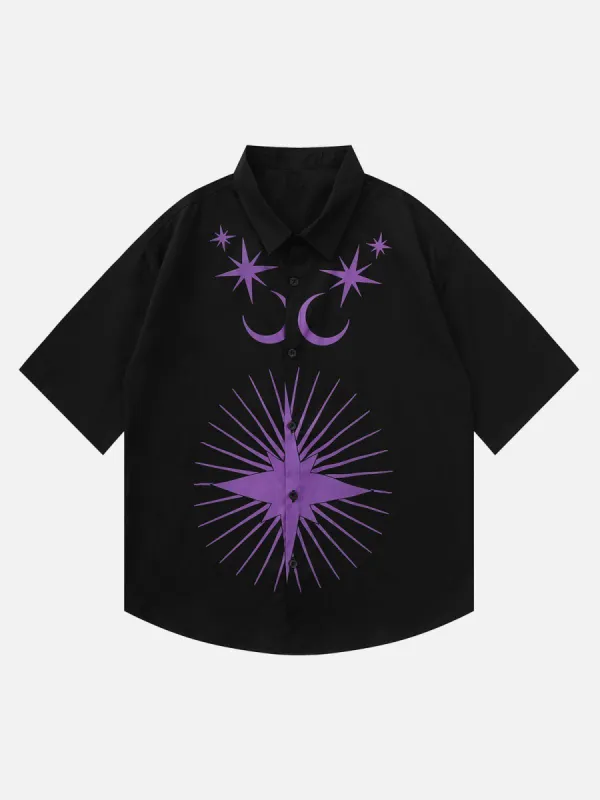 Aelfric Eden "Starry Sky" Stars Rays Print Short Sleeve Shirt sold by Aelfric Eden