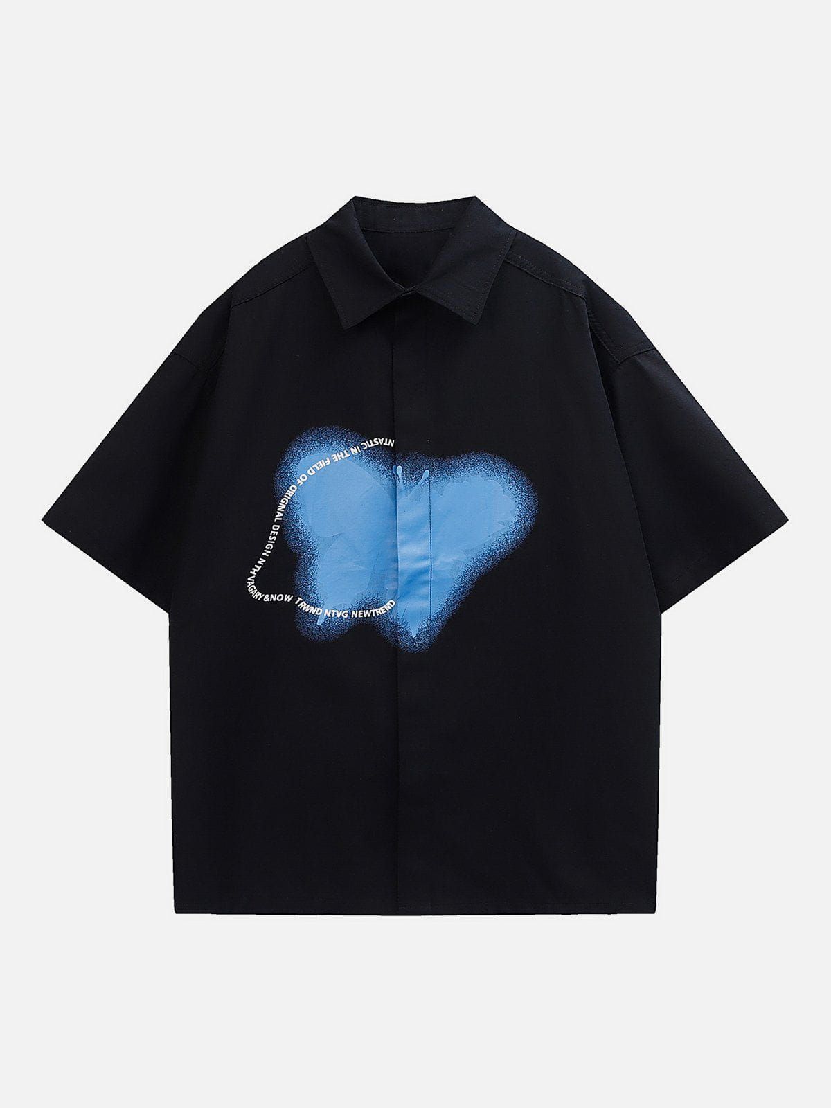 Aelfric Eden Butterfly Ink Splash Print Short Sleeve Shirts sold by Aelfric Eden product image thumbnail 3