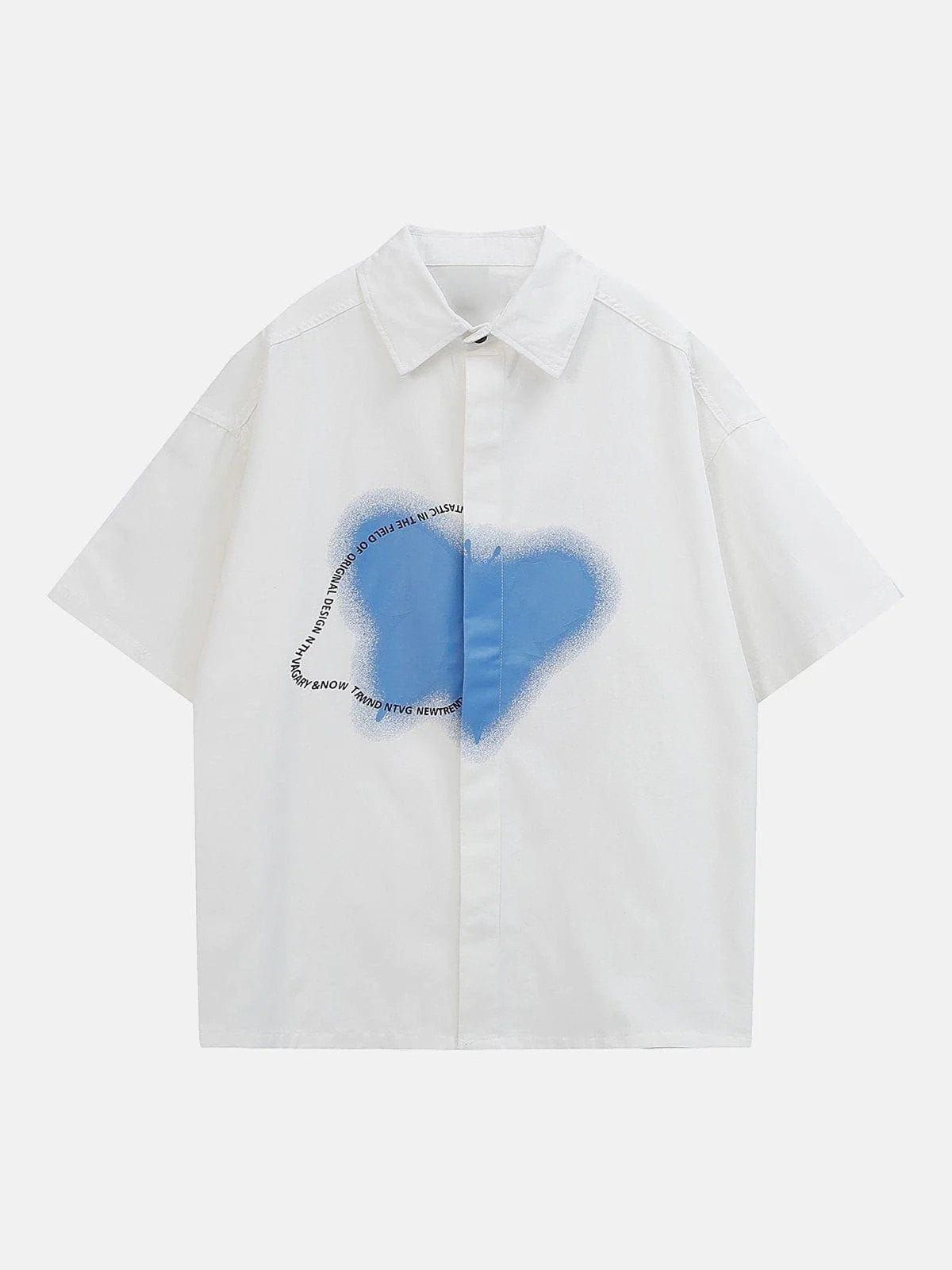 Aelfric Eden Butterfly Ink Splash Print Short Sleeve Shirts sold by Aelfric Eden