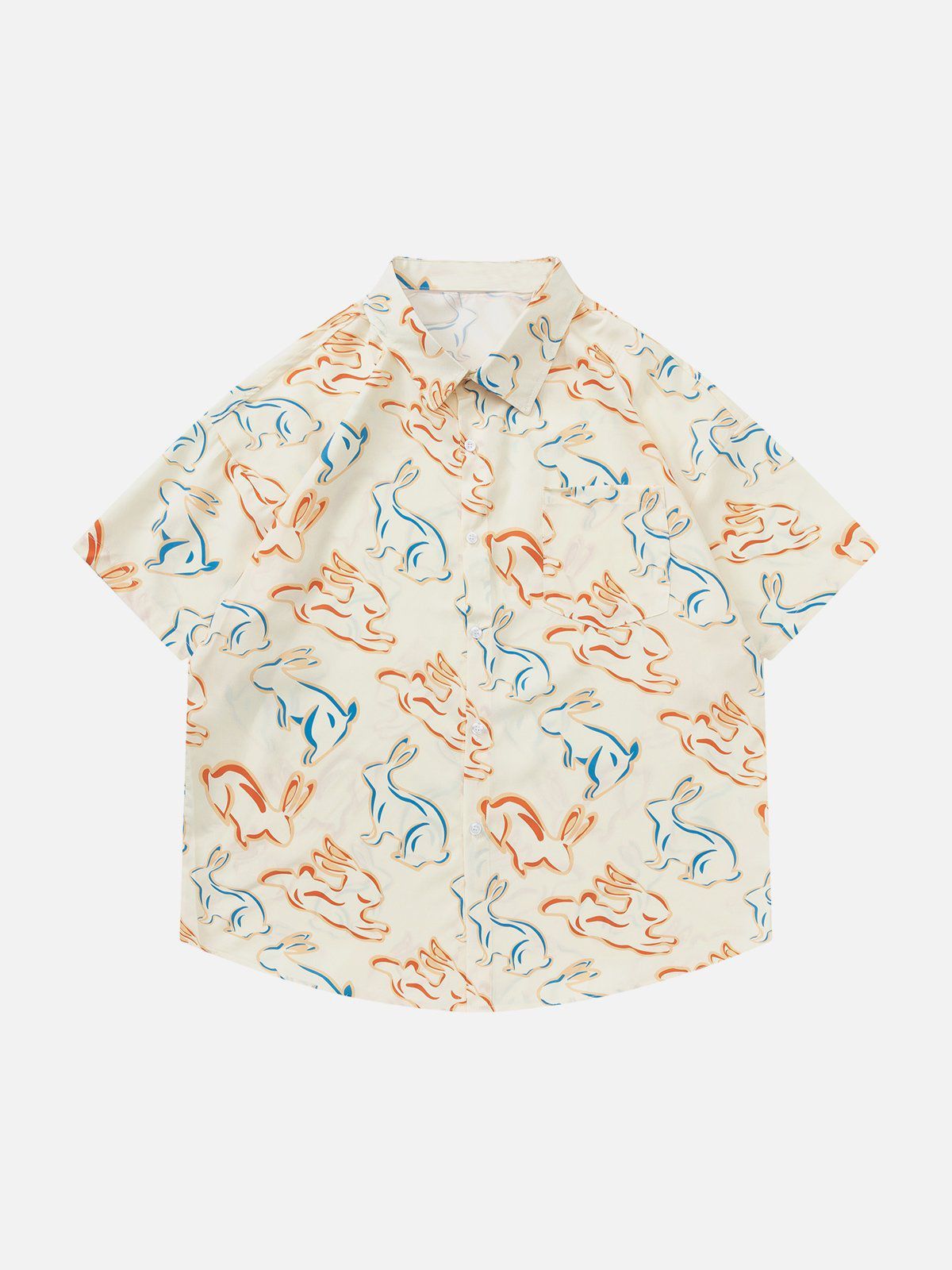 Vitality Rabbit Element Print Short Sleeve Shirts sold by Aelfric Eden