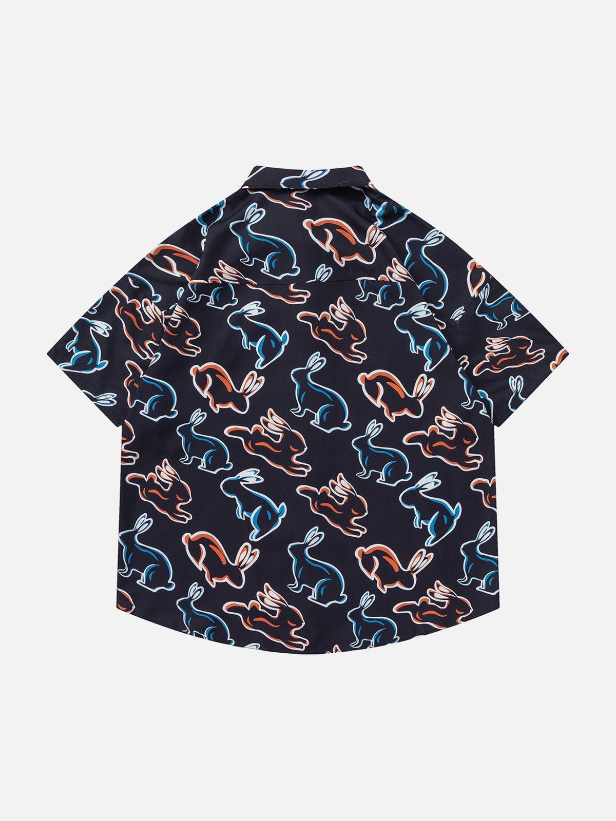 Vitality Rabbit Element Print Short Sleeve Shirts sold by Aelfric Eden product image thumbnail 3
