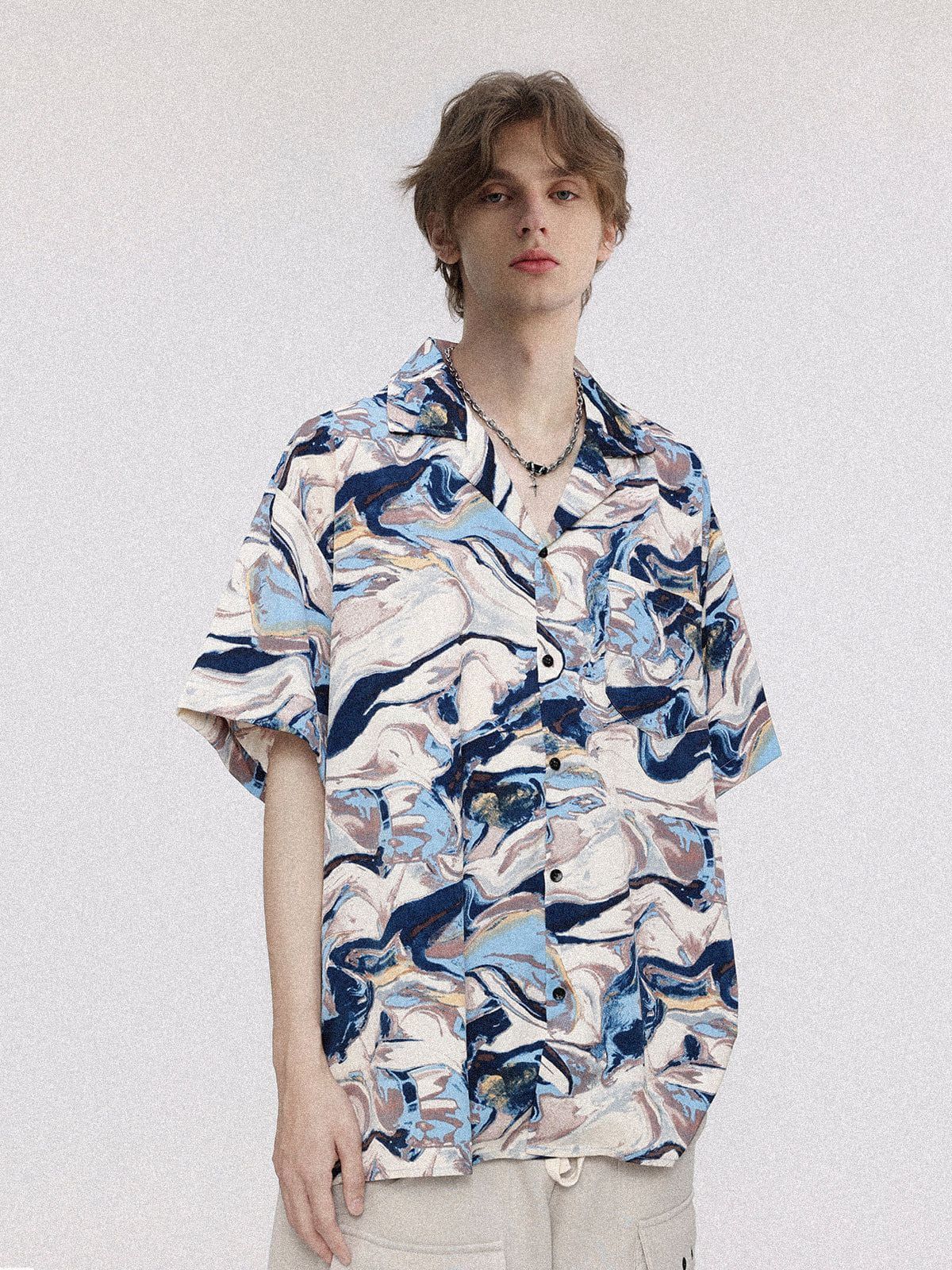 Aelfric Eden Abstract Painting Dip-dye Short Sleeve Shirts sold by Aelfric Eden product image thumbnail 2