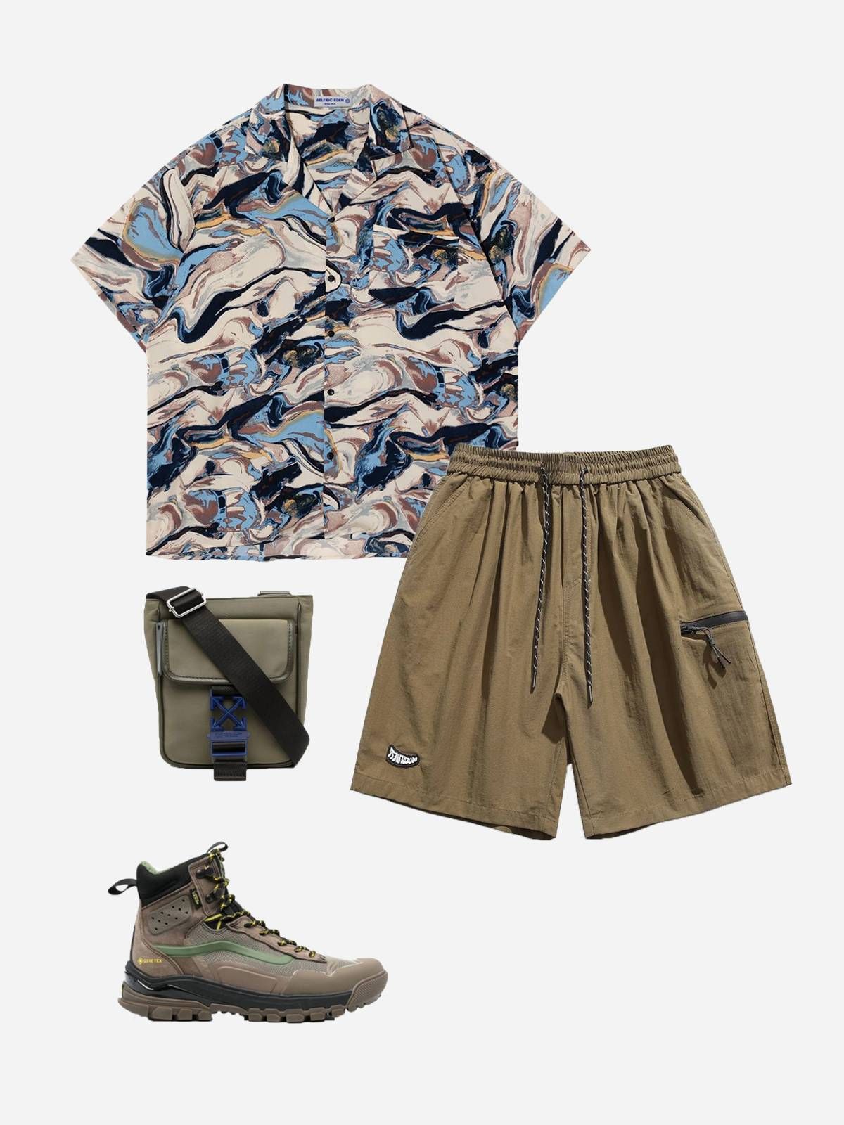 Aelfric Eden Abstract Painting Dip-dye Short Sleeve Shirts sold by Aelfric Eden product image thumbnail 6