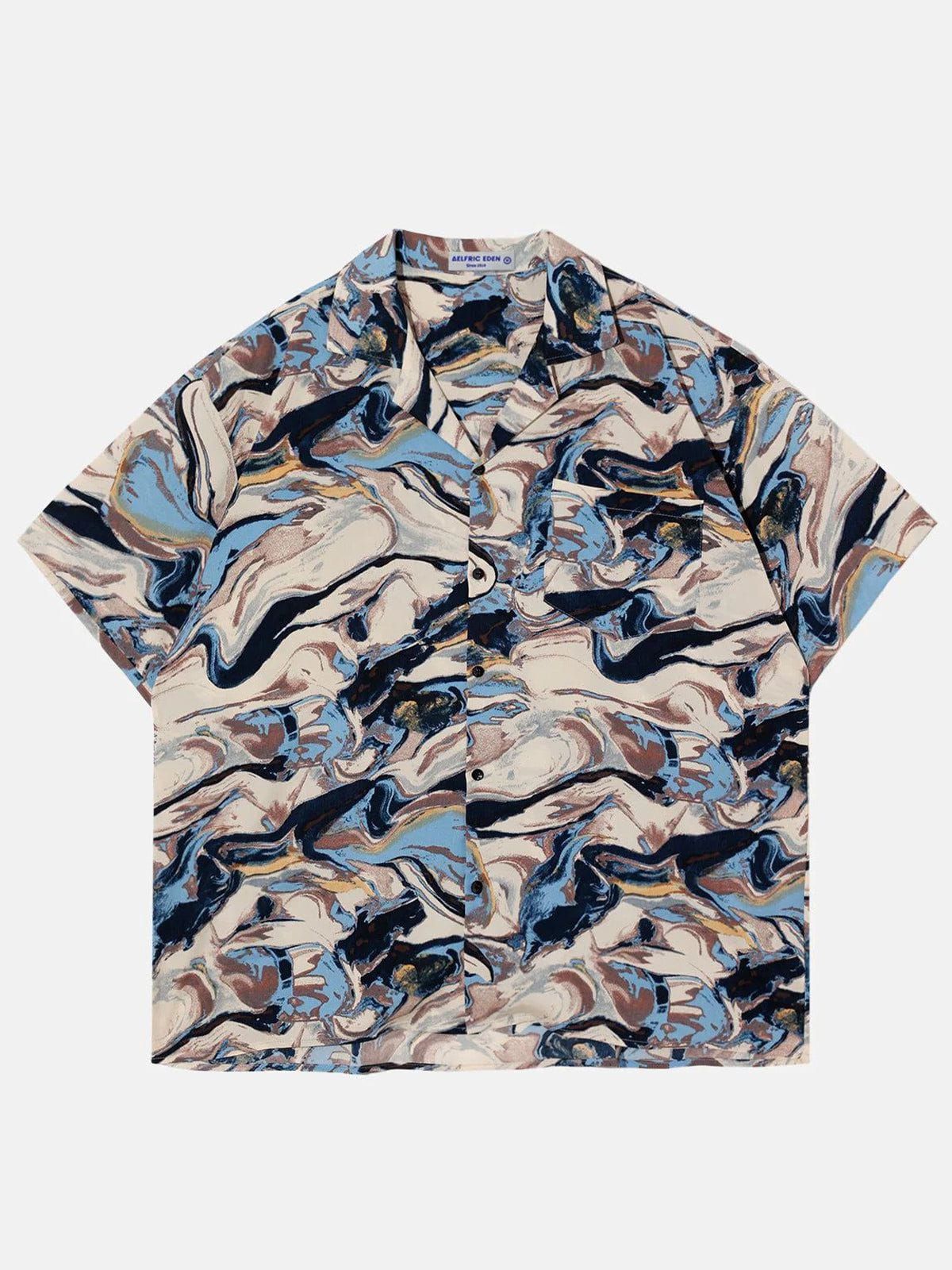 Aelfric Eden Abstract Painting Dip-dye Short Sleeve Shirts sold by Aelfric Eden
