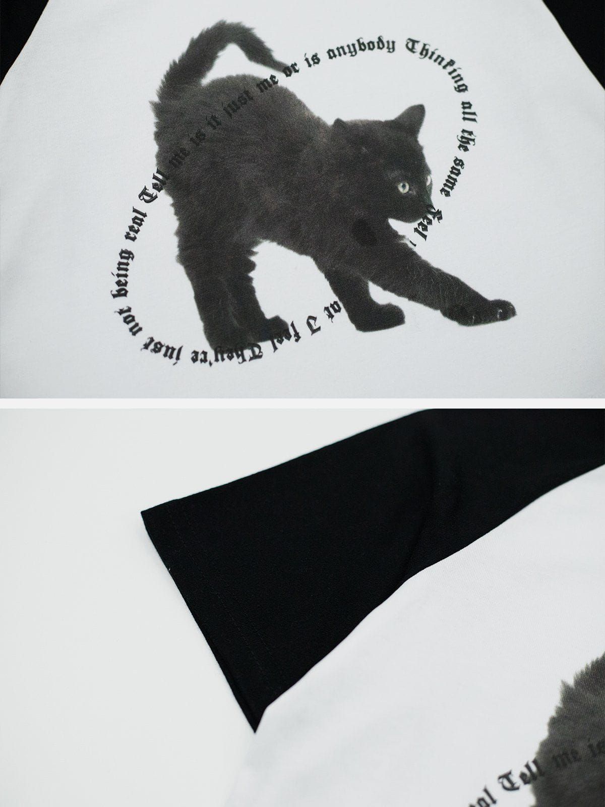 Cat Print Patchwork Tee sold by Aelfric Eden product image thumbnail 5