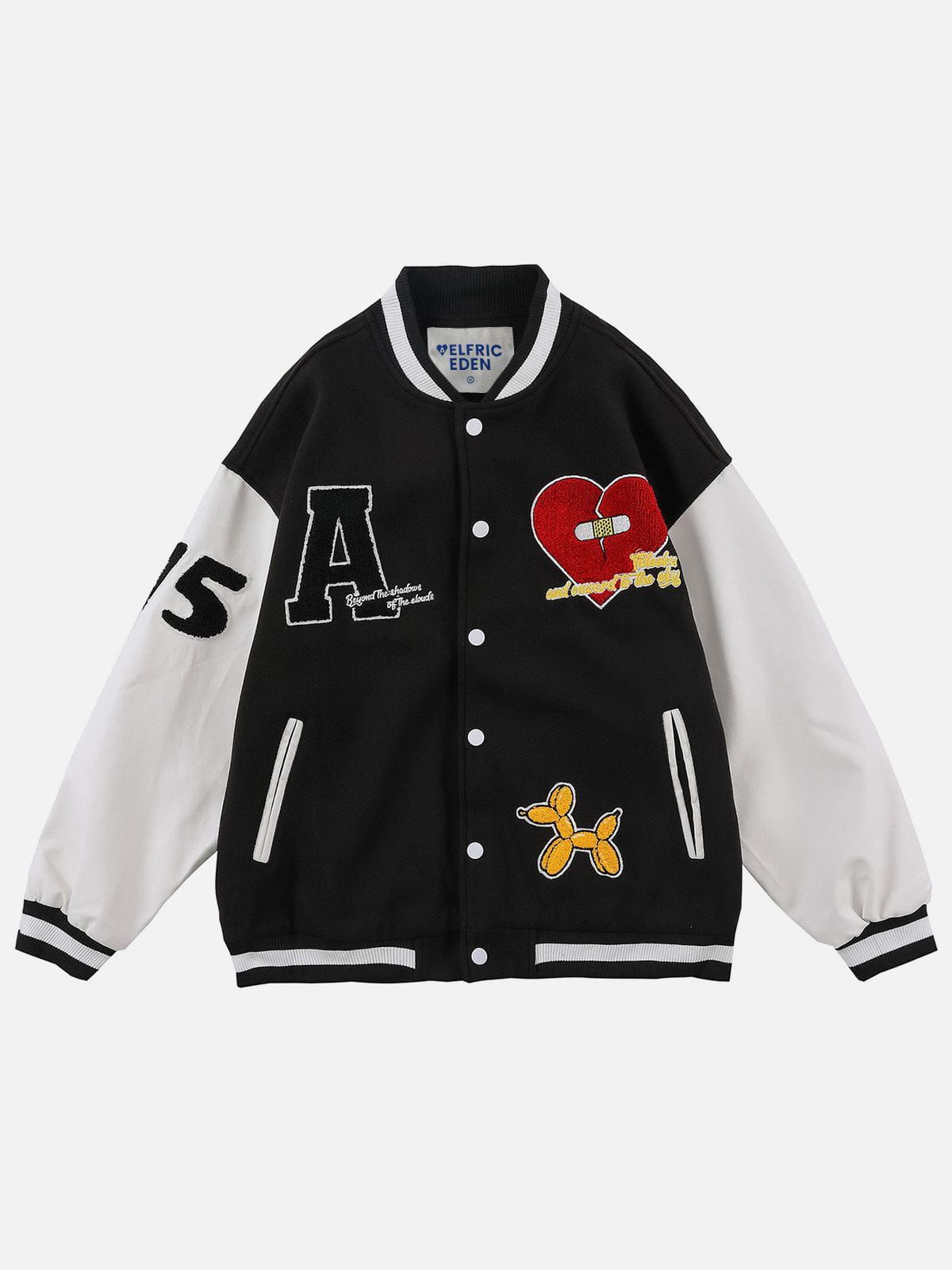 Aelfric Eden Letter Love Flocking Varsity Jacket sold by Aelfric Eden