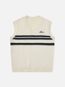 Aelfric Eden Striped Patchwork Preppy Sweater Vest sold by Aelfric Eden