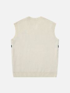 Aelfric Eden Striped Patchwork Preppy Sweater Vest sold by Aelfric Eden