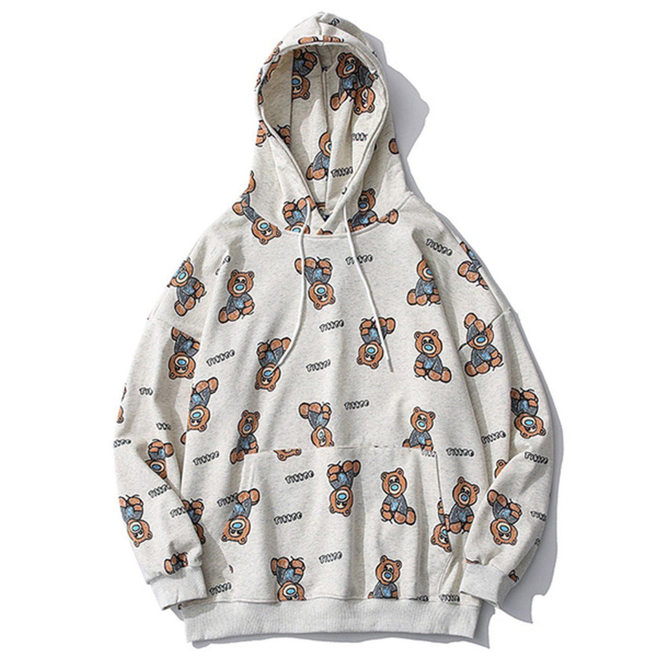 Aelfric Eden Harajuku Bear Print Hoodie sold by Aelfric Eden