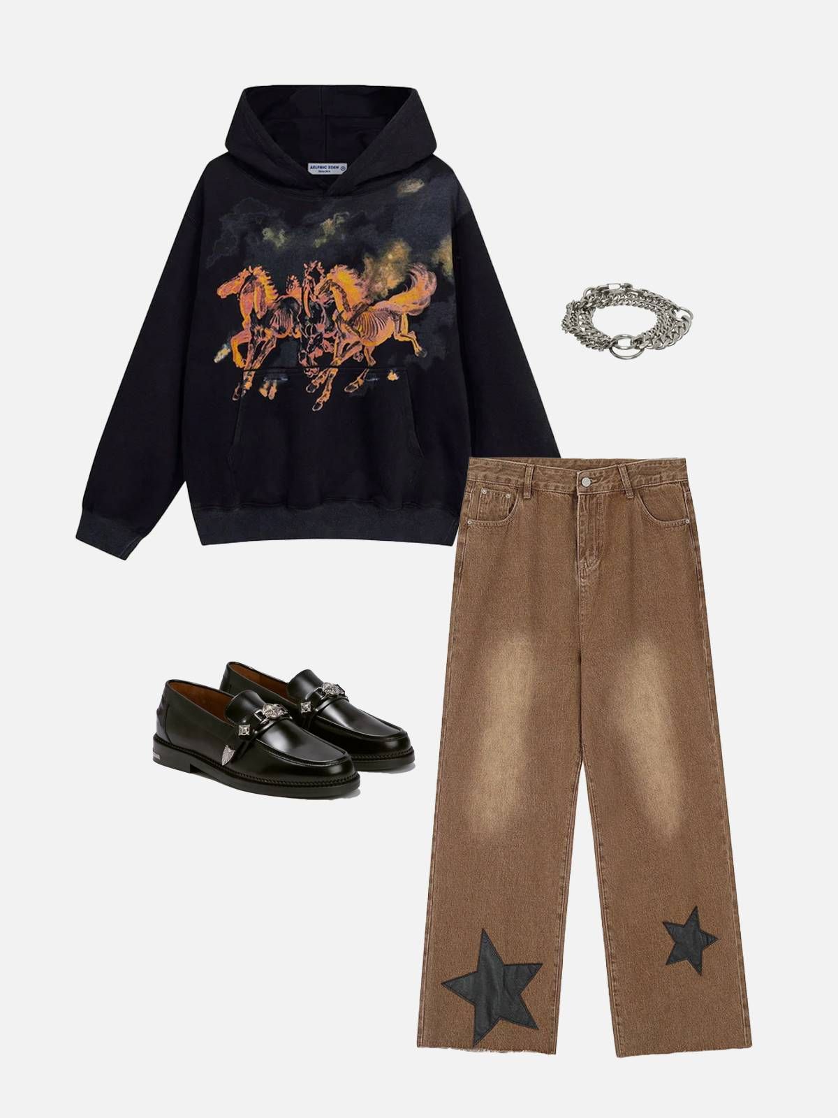 Aelfric Eden Washed Horse Print Hoodie sold by Aelfric Eden product image thumbnail 3