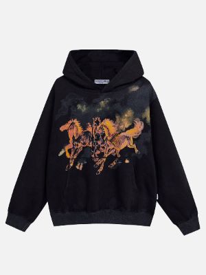 Aelfric Eden Washed Horse Print Hoodie sold by Aelfric Eden