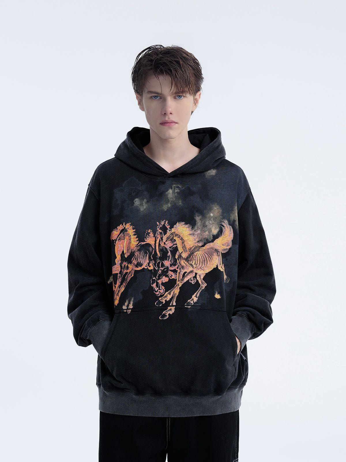 Aelfric Eden Washed Horse Print Hoodie sold by Aelfric Eden product image thumbnail 2