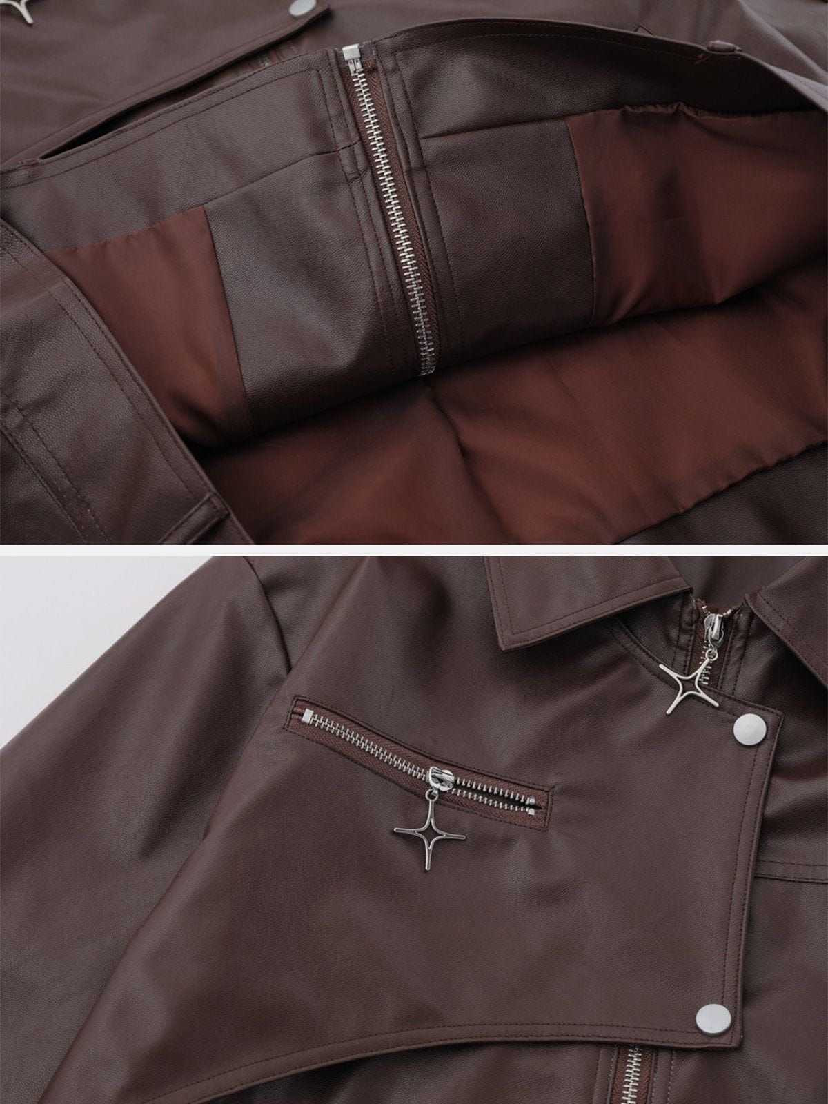 Aelfric Eden Irregularity Star ZIP UP Leather Jacket sold by Aelfric Eden product image thumbnail 4