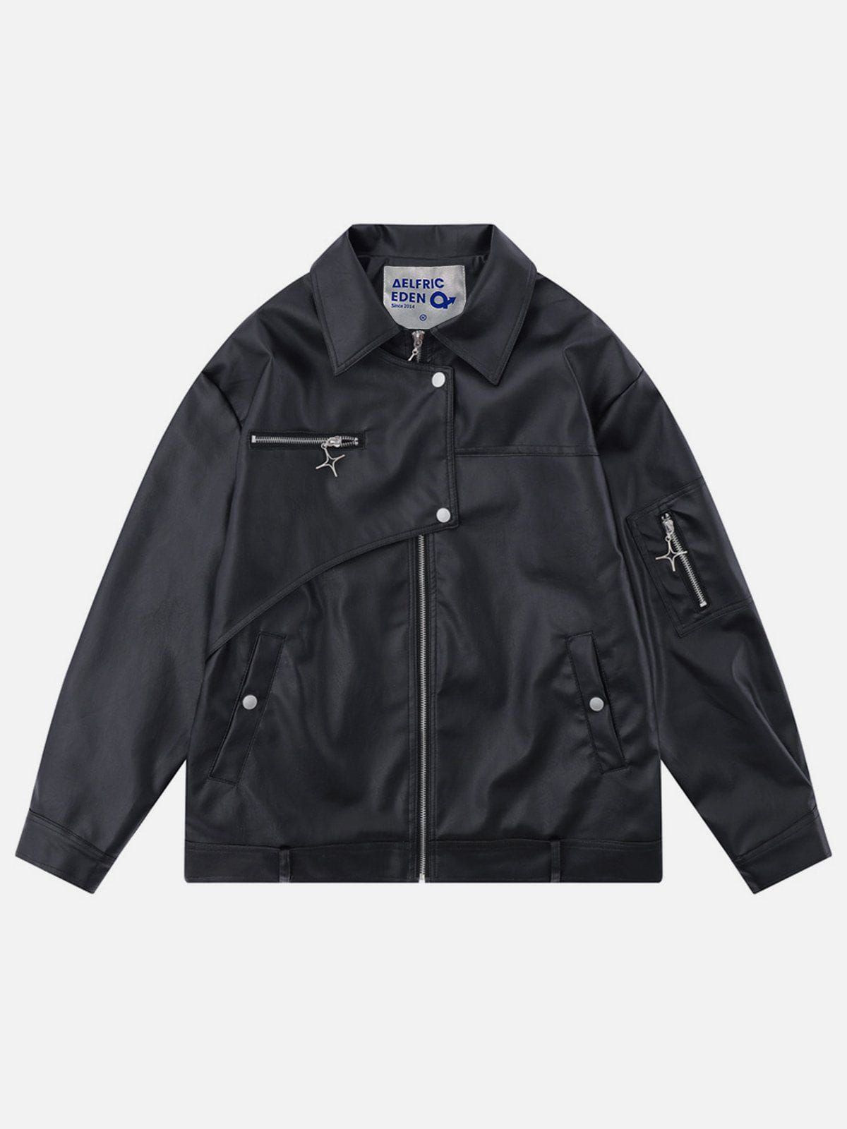 Aelfric Eden Irregularity Star ZIP UP Leather Jacket sold by Aelfric Eden product image thumbnail 2