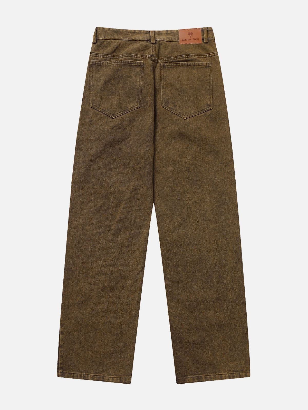 Aelfric Eden Patchwork Distressed Straight-Leg Jeans sold by Aelfric Eden product image thumbnail 3