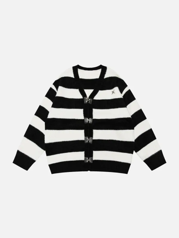 Aelfric Eden Star Stripes Mohair Snap Cardigan sold by Aelfric Eden