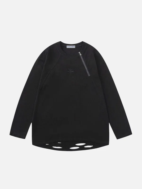 Aelfric Eden Half Zip Up Distressed Sweatshirt sold by Aelfric Eden