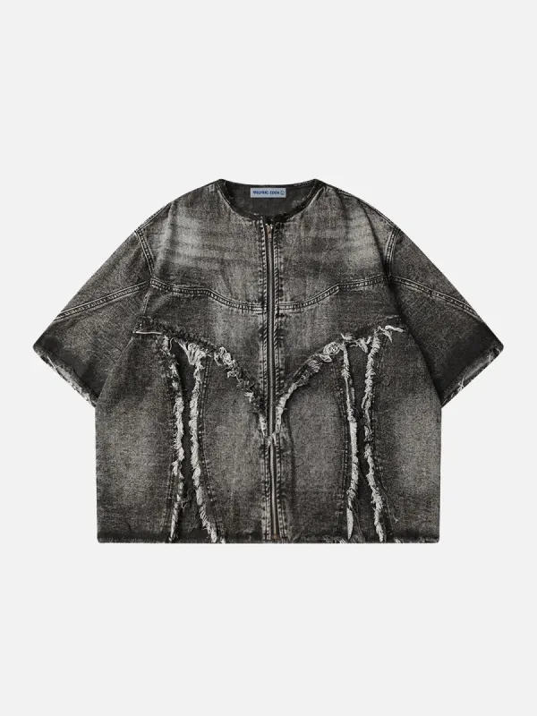 Aelfric Eden Fringe Washed Denim Tee sold by Aelfric Eden