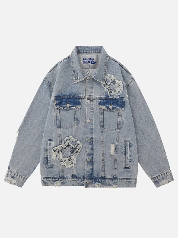 Aelfric Eden Spider Applique Embroidery Denim Jacket sold by Aelfric Eden