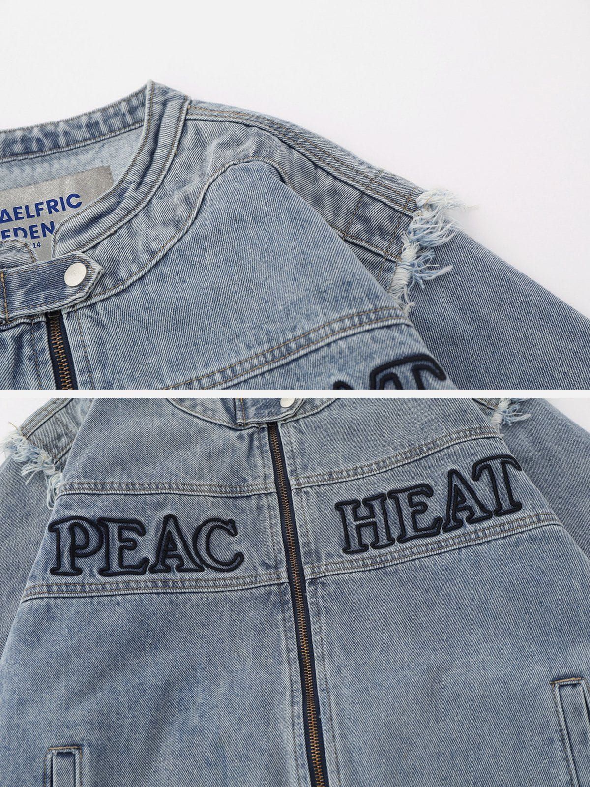 Aelfric Eden Detachable Letter Denim Jacket sold by Aelfric Eden product image thumbnail 5