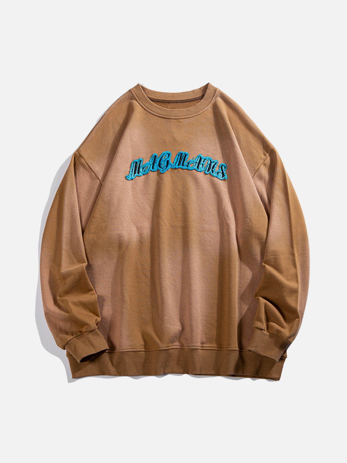 Aelfric Eden Vintage Washed Letter Embroidered Sweatshirt sold by Aelfric Eden