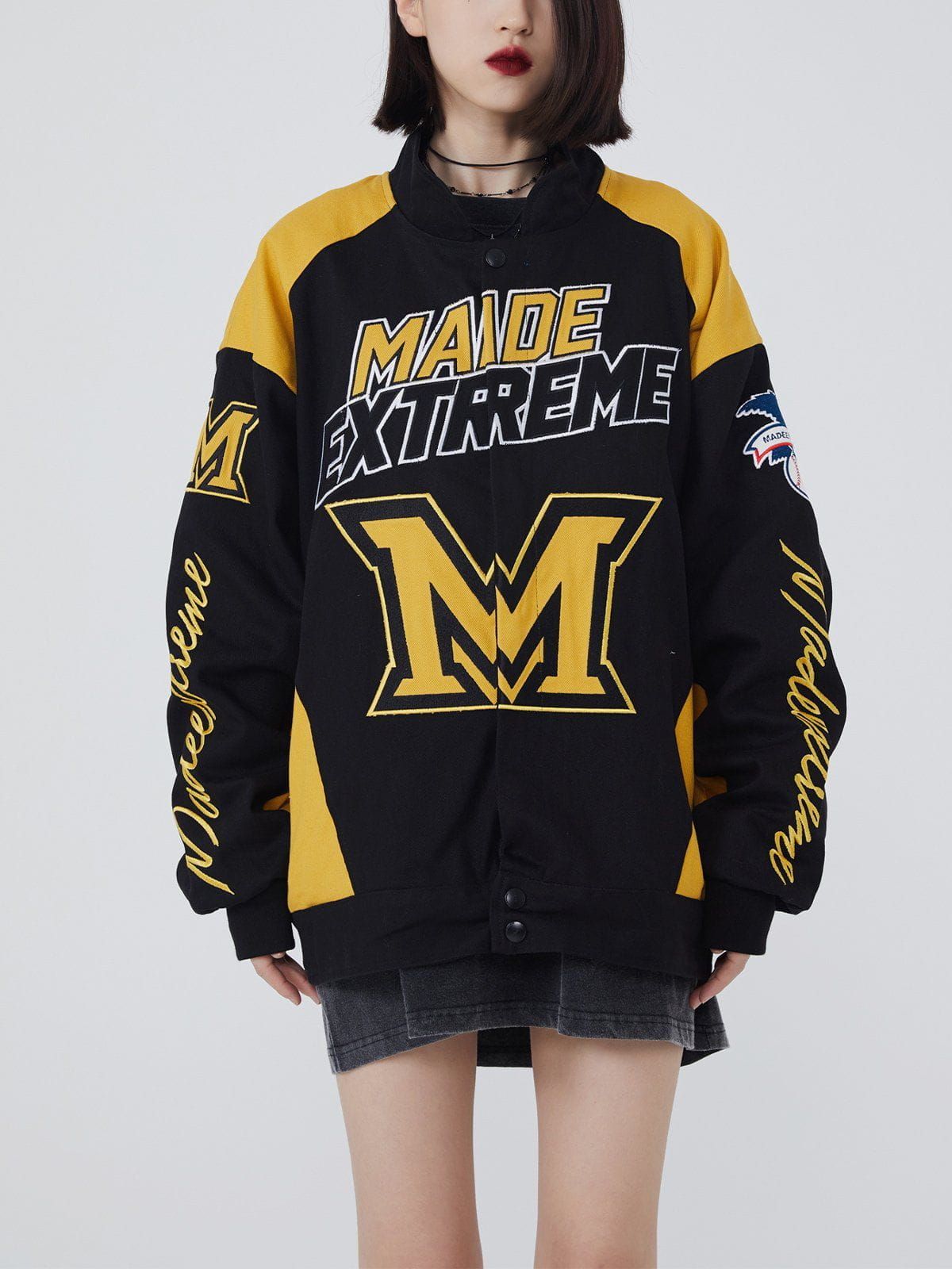 Aelfric Eden Letter Embroidery Contrast Jacket sold by Aelfric Eden