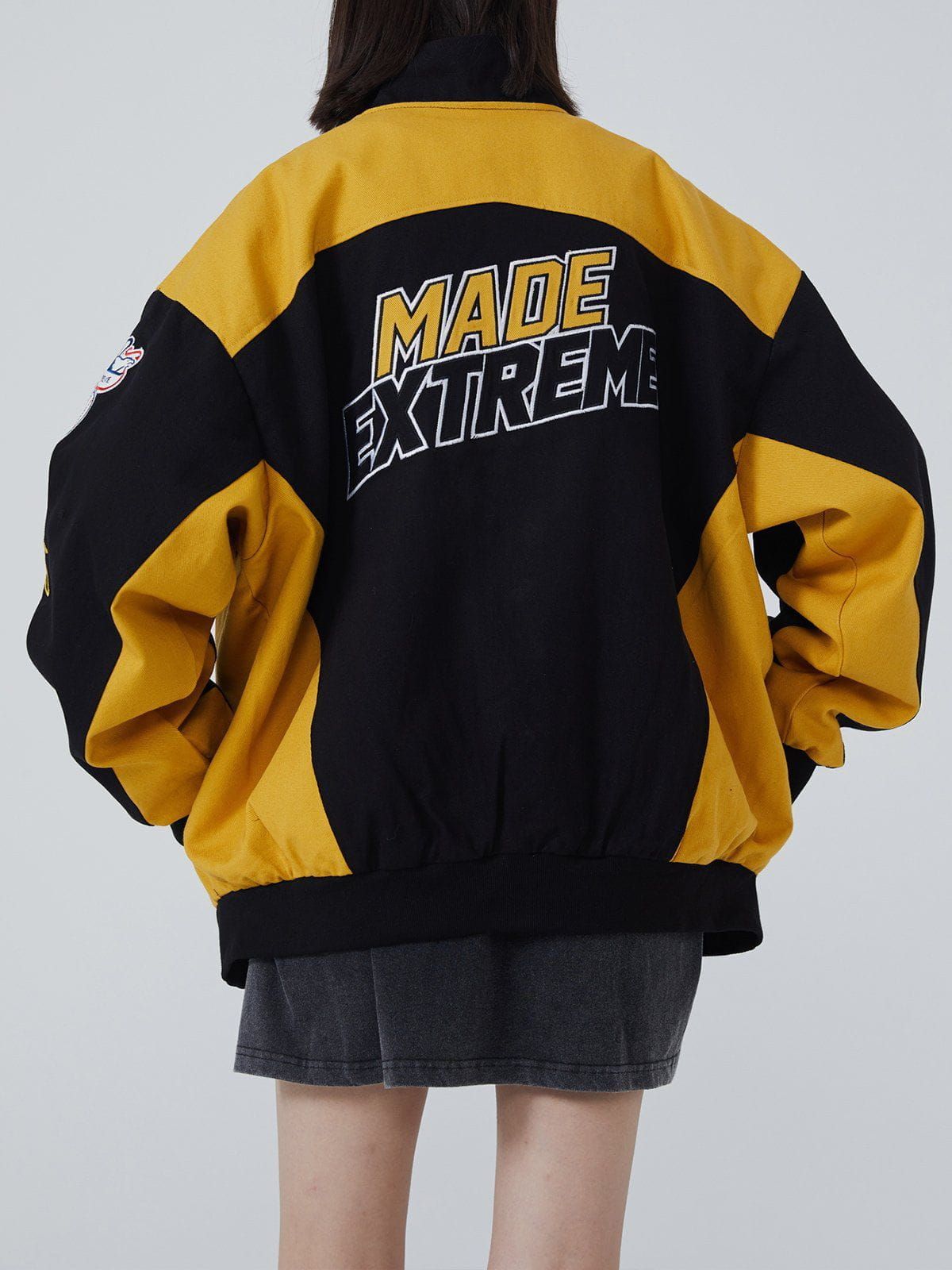 Aelfric Eden Letter Embroidery Contrast Jacket sold by Aelfric Eden product image thumbnail 2