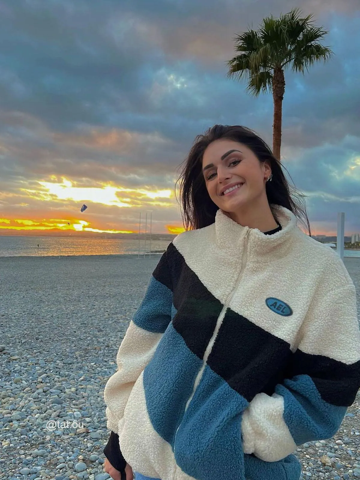 Aelfric Eden Three-color Patchwork Sherpa Coat sold by Aelfric Eden product image thumbnail 2