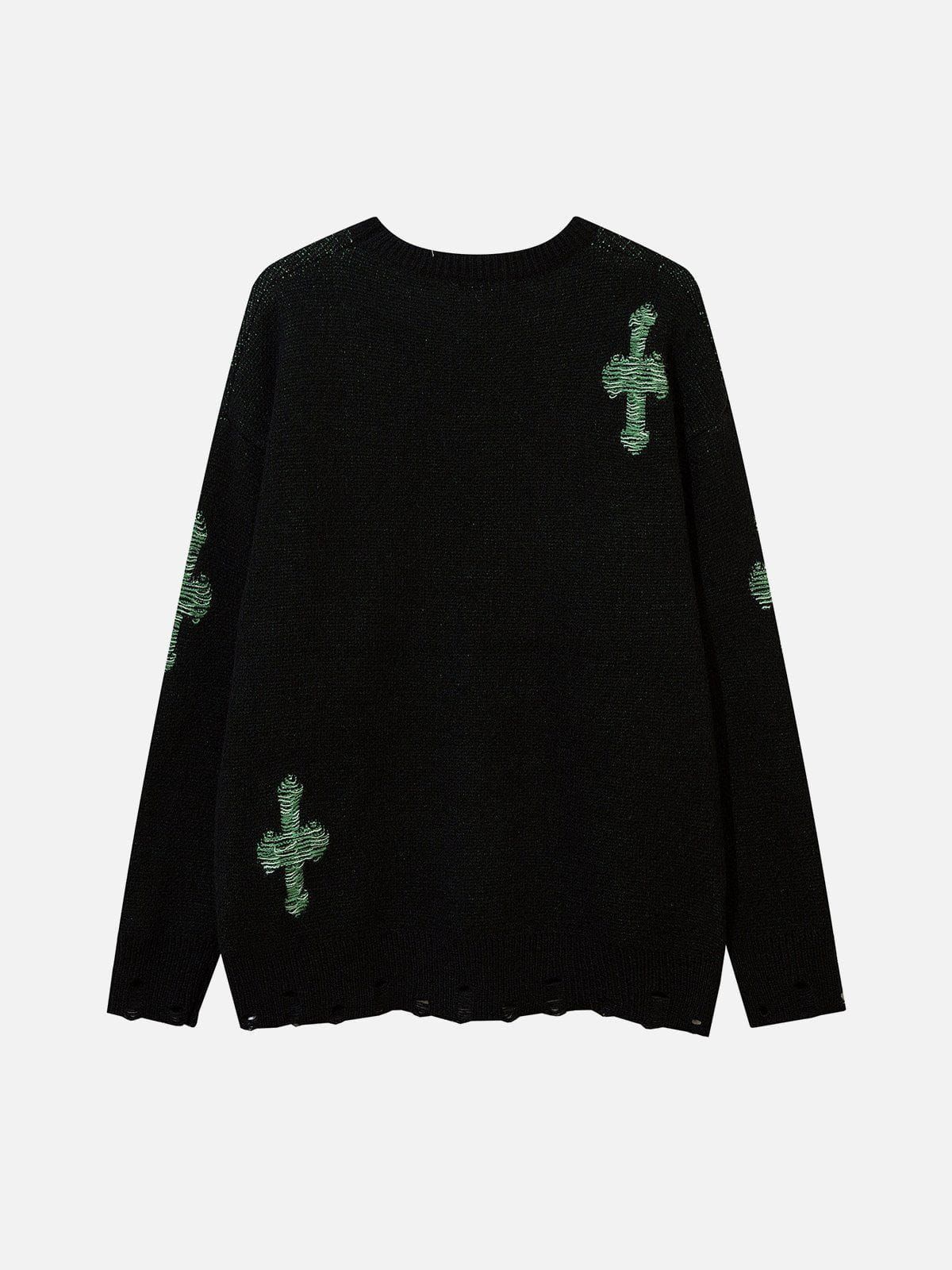 Aelfric Eden Cross Contrast Jacquard Sweater sold by Aelfric Eden product image thumbnail 2