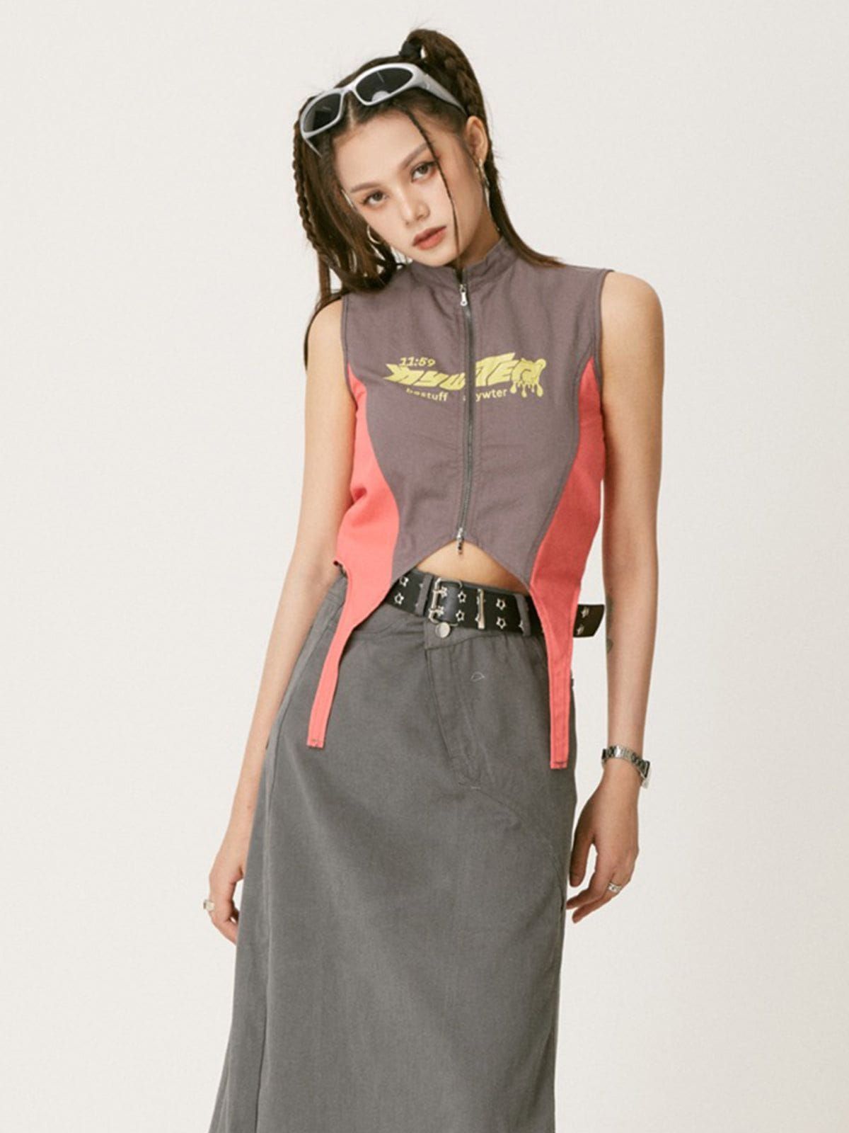 Colorblock Irregular Hem Tank Top sold by Aelfric Eden product image thumbnail 3