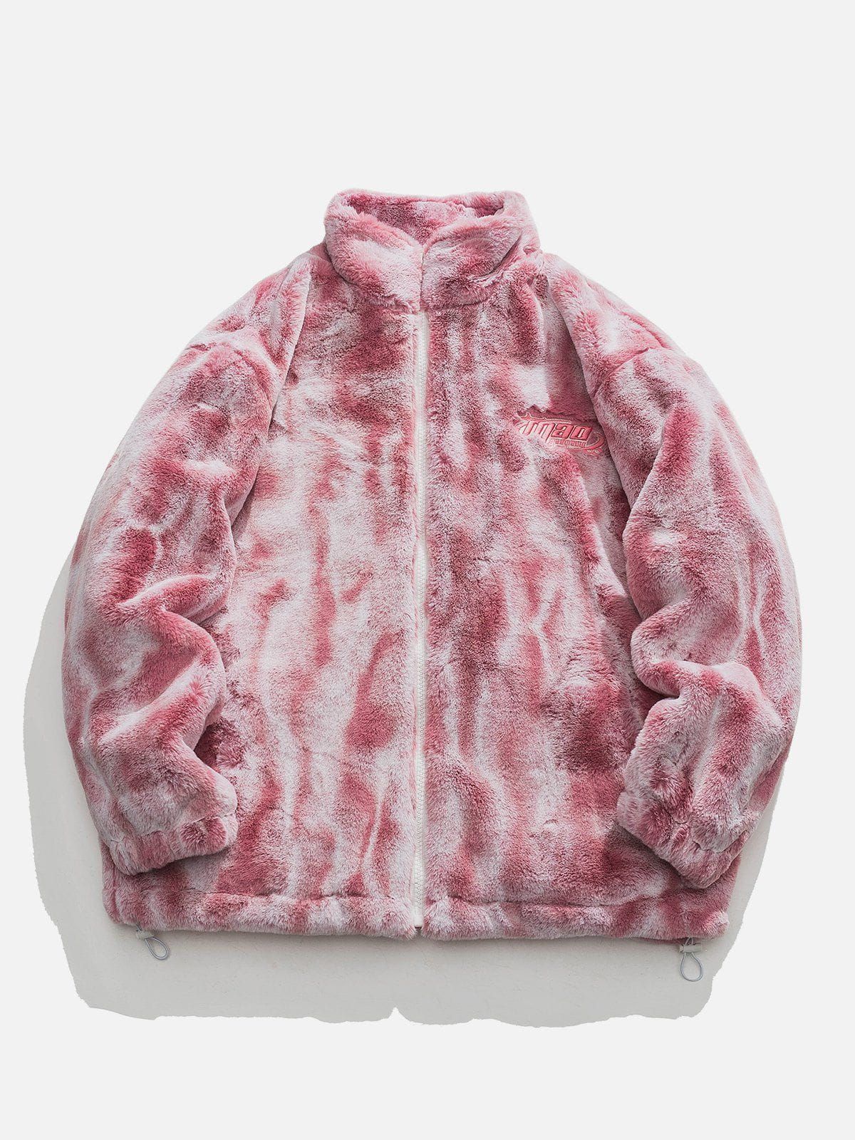 Aelfric Eden Tie Dye Gradient Embroidered Plush Stand Collar Winter Coat sold by Aelfric Eden