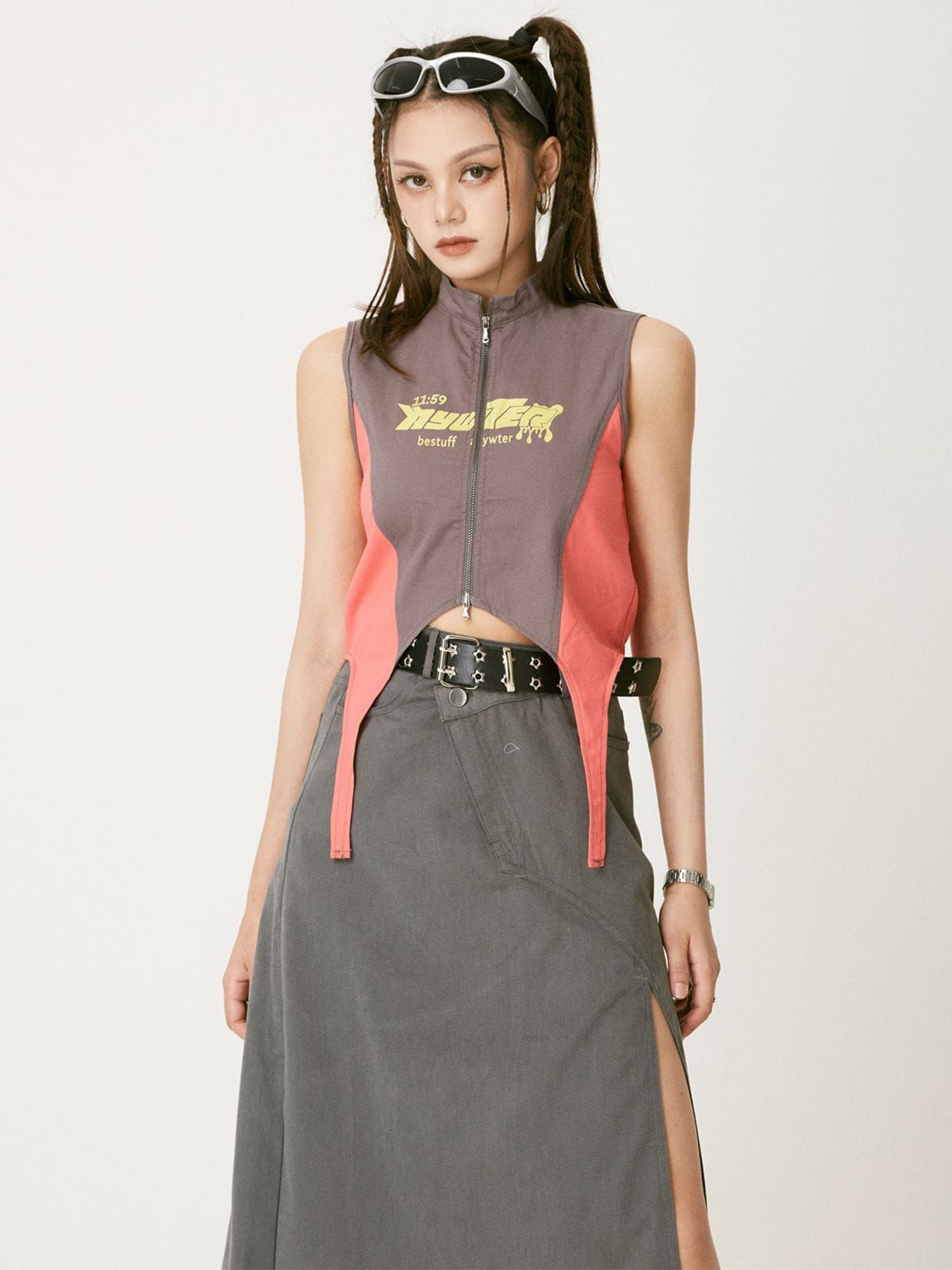 Colorblock Irregular Hem Tank Top sold by Aelfric Eden product image thumbnail 2