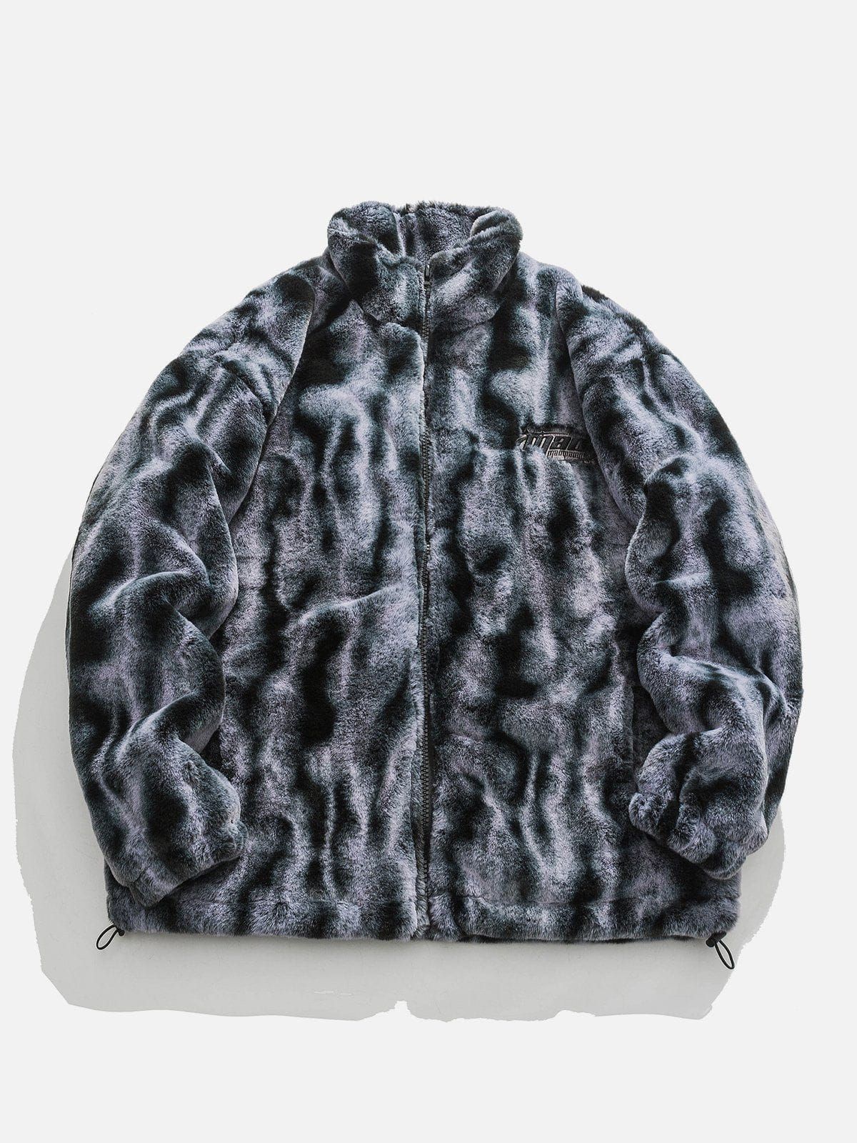 Aelfric Eden Tie Dye Gradient Embroidered Plush Stand Collar Winter Coat sold by Aelfric Eden product image thumbnail 3