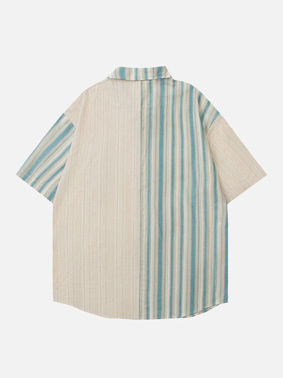Aelfric Eden Stripe Patchwork Short Sleeve Shirt sold by Aelfric Eden product image thumbnail 3