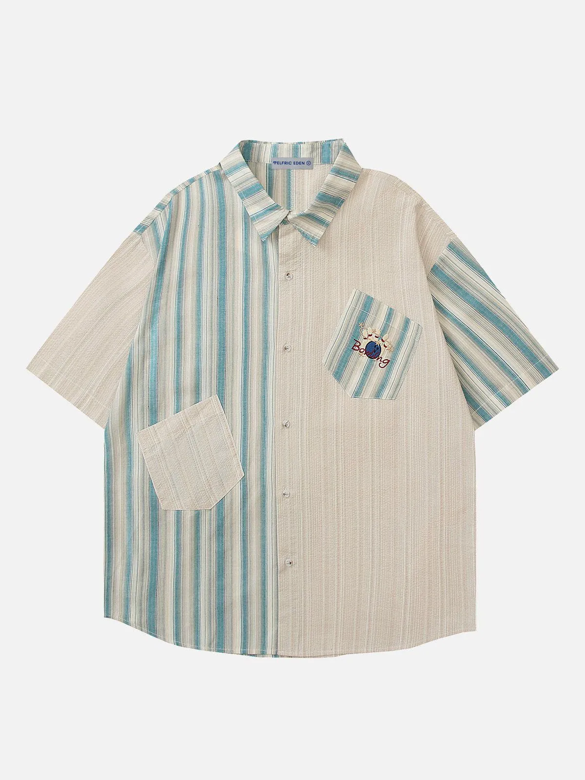 Aelfric Eden Stripe Patchwork Short Sleeve Shirt sold by Aelfric Eden