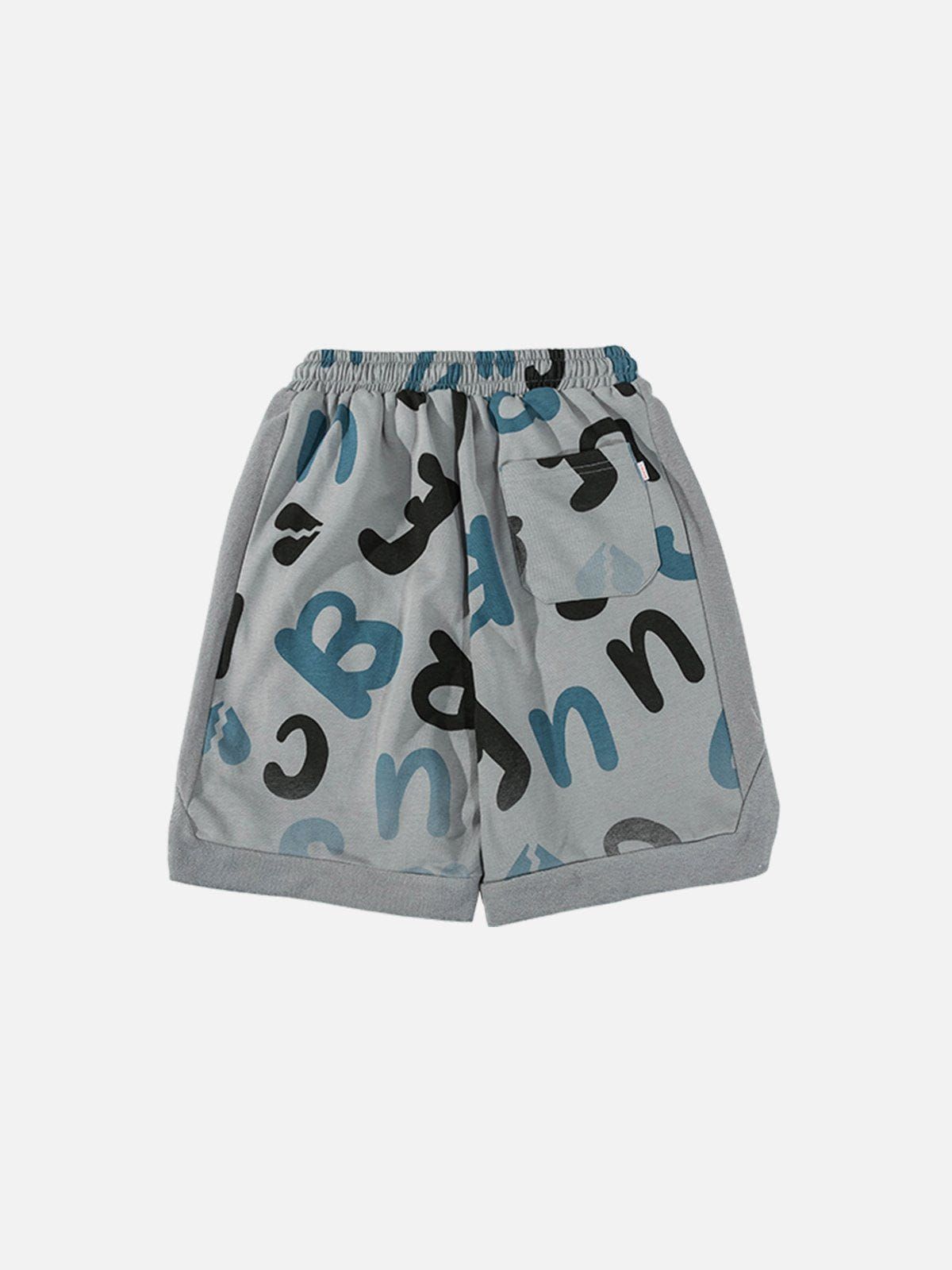 Aelfric Eden Alphabet Graffiti Patchwork Shorts sold by Aelfric Eden product image thumbnail 4