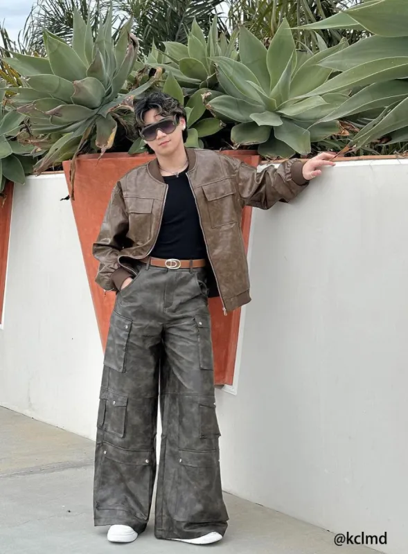 Aelfric Eden Camouflage Faux Leather Cargo Pants sold by Aelfric Eden