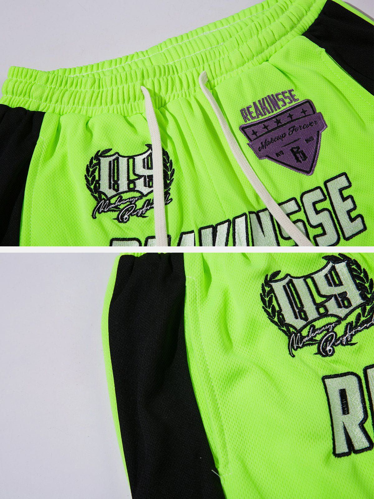 Aelfric Eden Colorblock Embroidered Letter Shorts sold by Aelfric Eden product image thumbnail 4