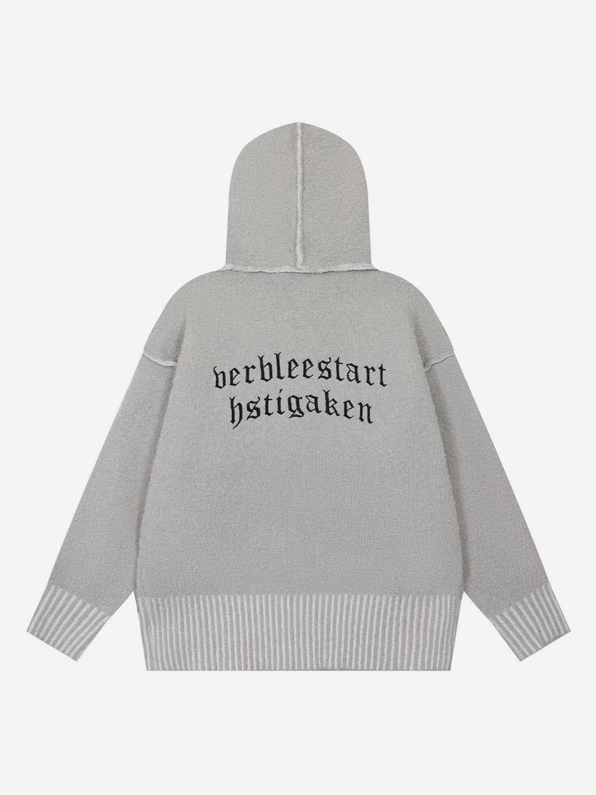 Aelfric Eden Gothic Letters Embroidery Knit Hoodie sold by Aelfric Eden product image thumbnail 2