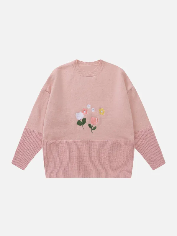 Aelfric Eden Patchwork Embroidery Sweater sold by Aelfric Eden
