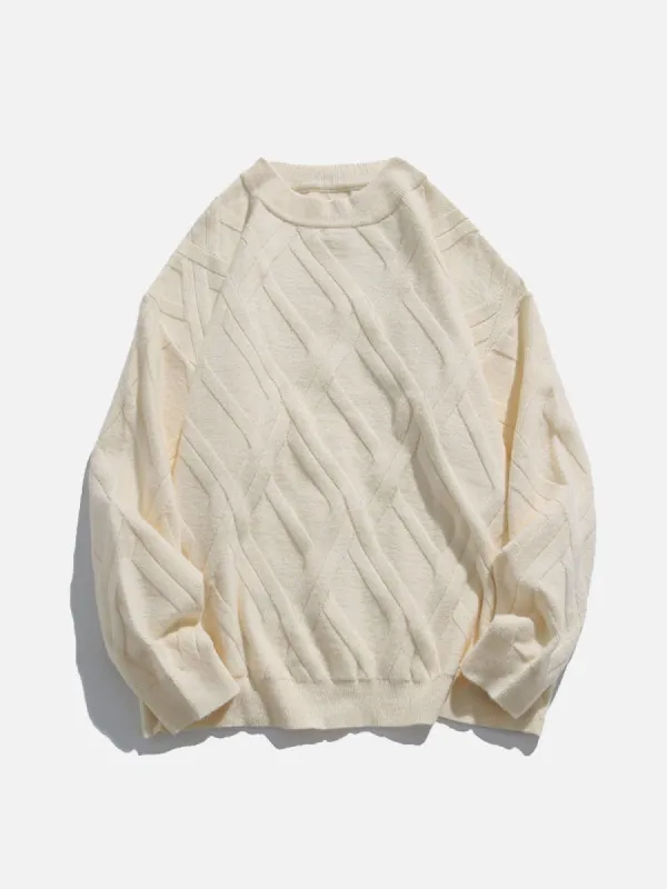 Aelfric Eden Solid Color Jacquard Knit Sweater sold by Aelfric Eden