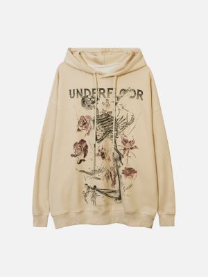 Aelfric Eden Vintage Skull Floral Print Hoodie sold by Aelfric Eden